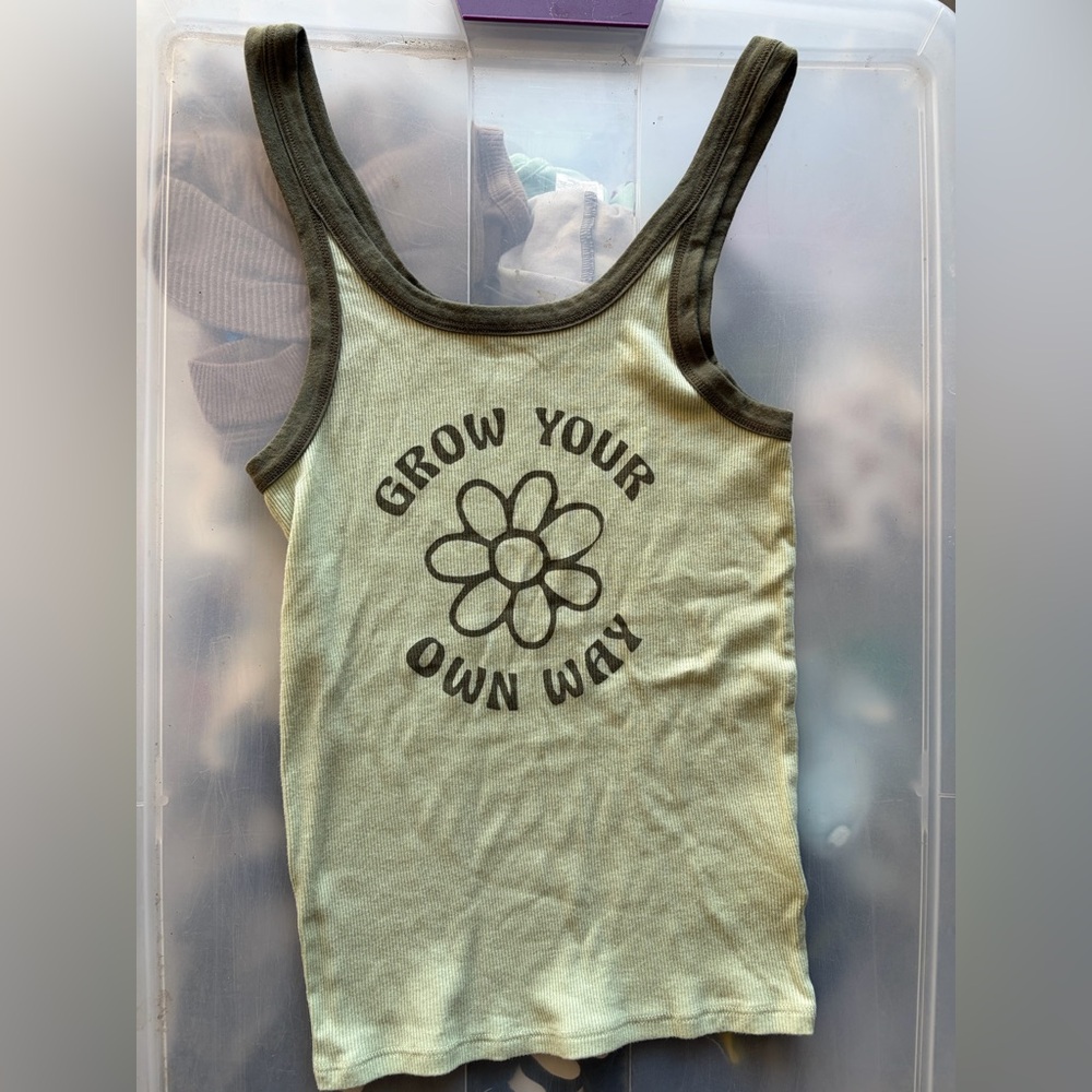 American Eagle Outfitters Olive Ribbed Tank